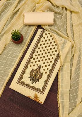 Yellow Embellished Cotton Kurta Set