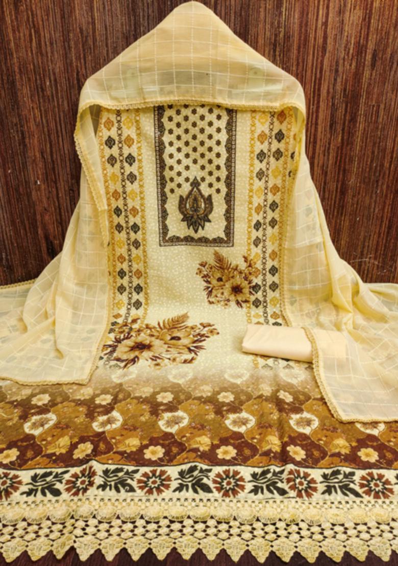 Yellow Embellished Cotton Kurta Set