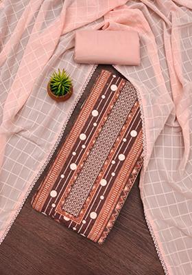 Orange Embellished Cotton Kurta Set