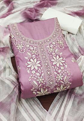 Pink Embellished Cotton Kurta Set