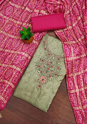 Cream Embellished Cotton Kurta Set