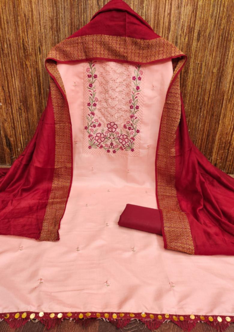 Cream Embellished Cotton Kurta Set