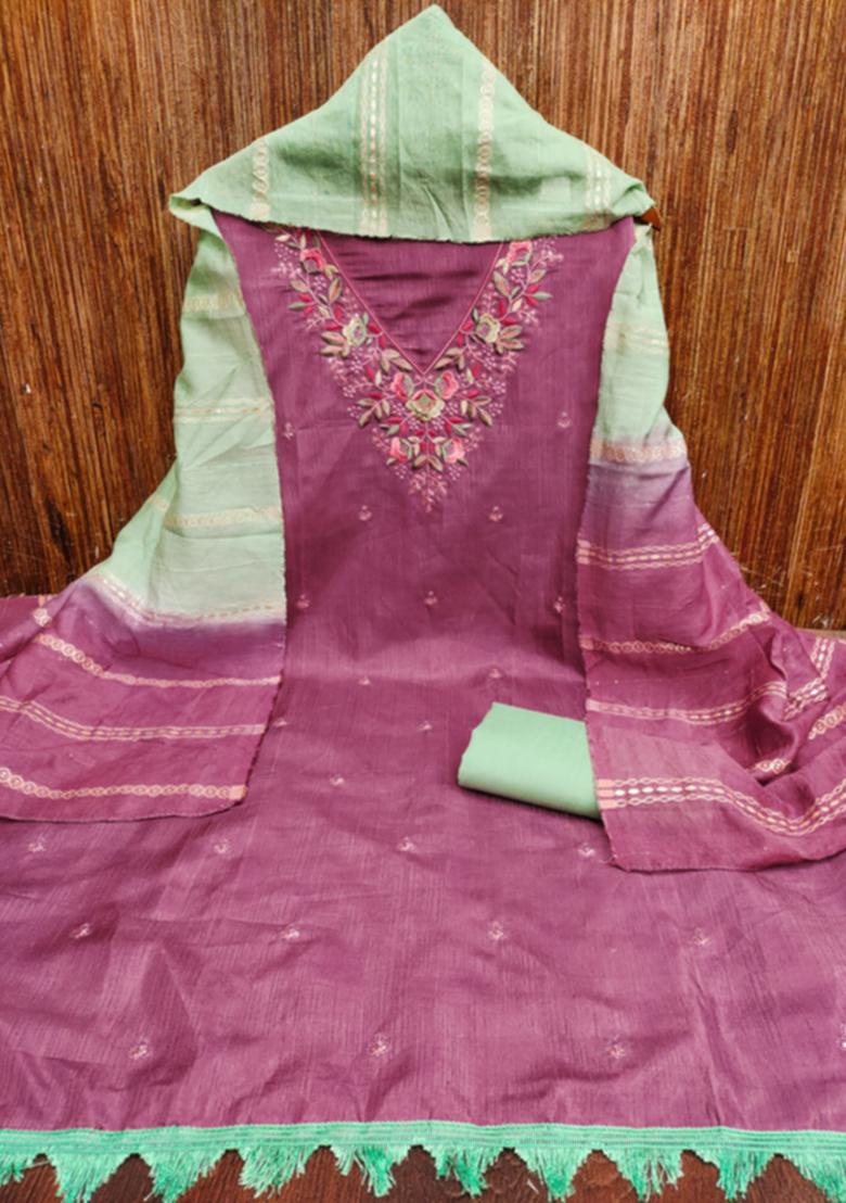 Pink Embellished Cotton Kurta Set