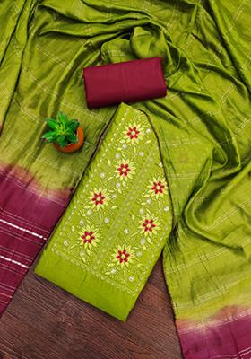 Sea Green Embellished Cotton Kurta Set