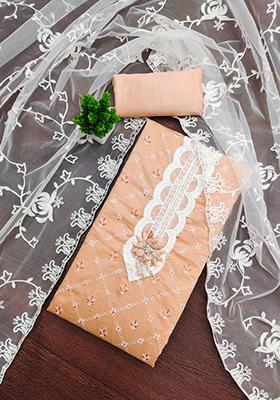 Orange Embellished Silk Kurta Set