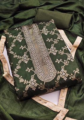 Green Embellished Chanderi Kurta Set