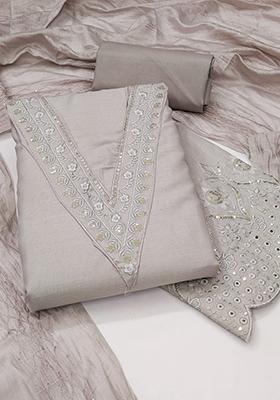 White Embellished Cotton Kurta Set