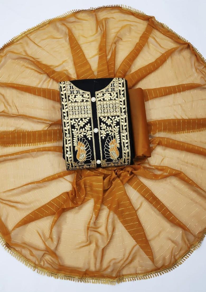 Black Ethnic Motifs Embroidery Silk Kurta Set