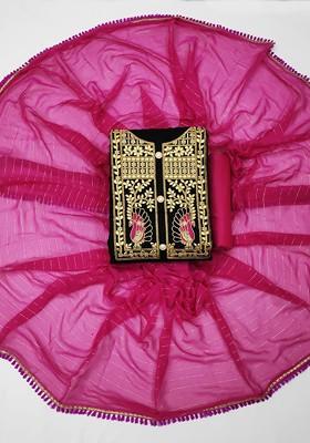 Black Gota Patti Silk Kurta Set