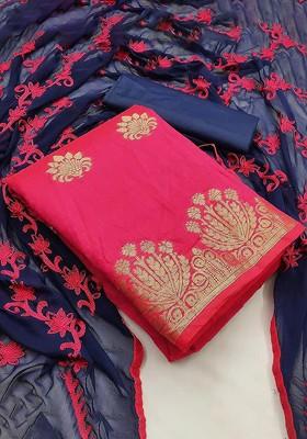 Pink Ethnic Motifs Embroidery Silk Kurta Set