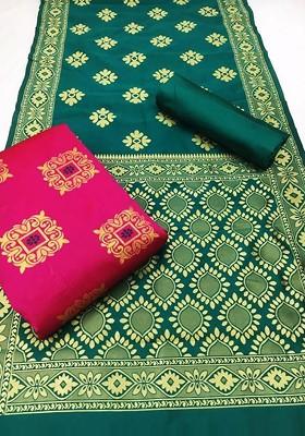 Pink Ethnic Motifs Embroidery Silk Kurta Set