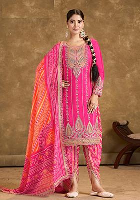 Pink Embroidered Silk Salwar Kameez