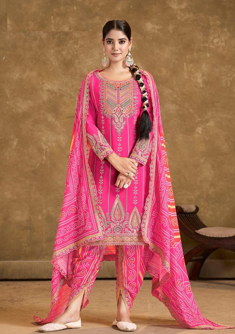Pink Embroidered Silk Salwar Kameez