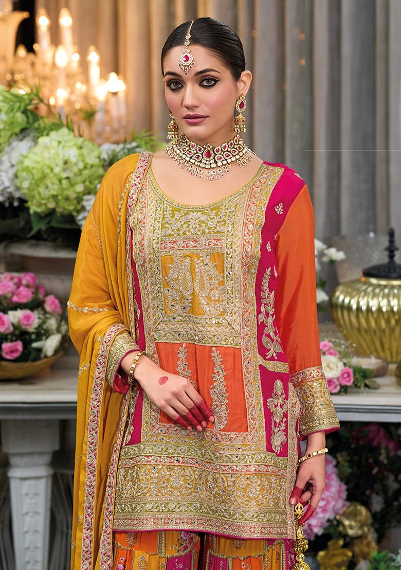 Rani_Pink Embroidered Silk Salwar Kameez