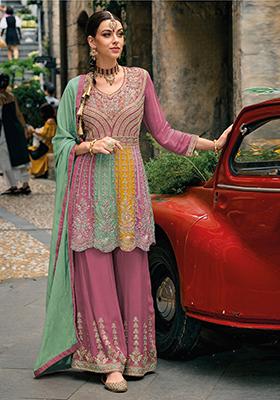 Pink Embroidered Silk Salwar Kameez