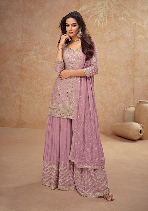 Light Pink Embroidered Silk Salwar Kameez