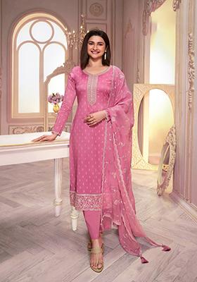 Light Pink Embroidered Silk Salwar Kameez