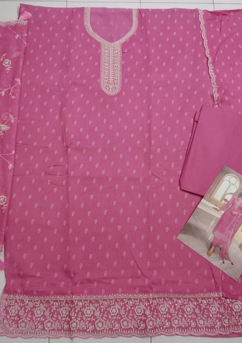 Light Pink Embroidered Silk Salwar Kameez