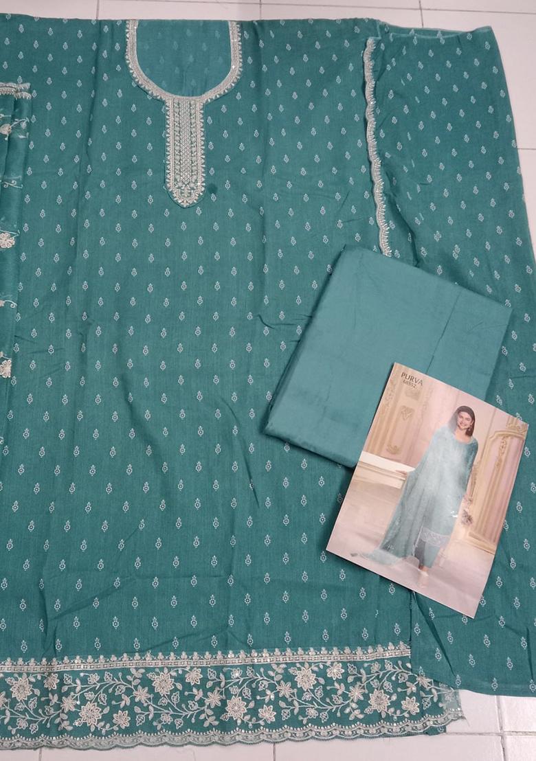 Blue Embroidered Silk Salwar Kameez