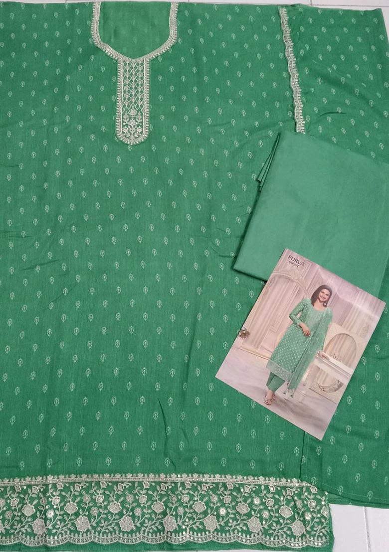 Green Embroidered Silk Salwar Kameez