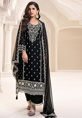 Black Embroidered Chiffon Salwar Kameez