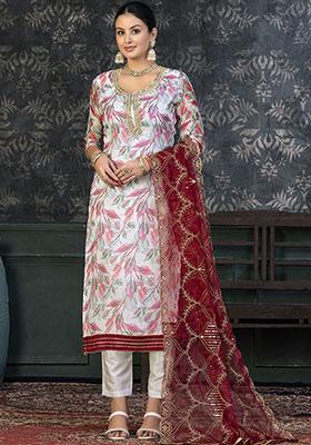 Firozi Blue Embroidered Modal Dress Material