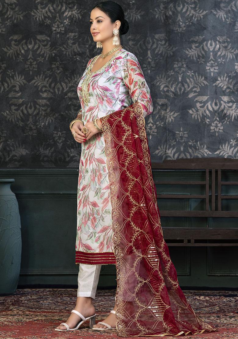 Firozi Blue Embroidered Modal Dress Material