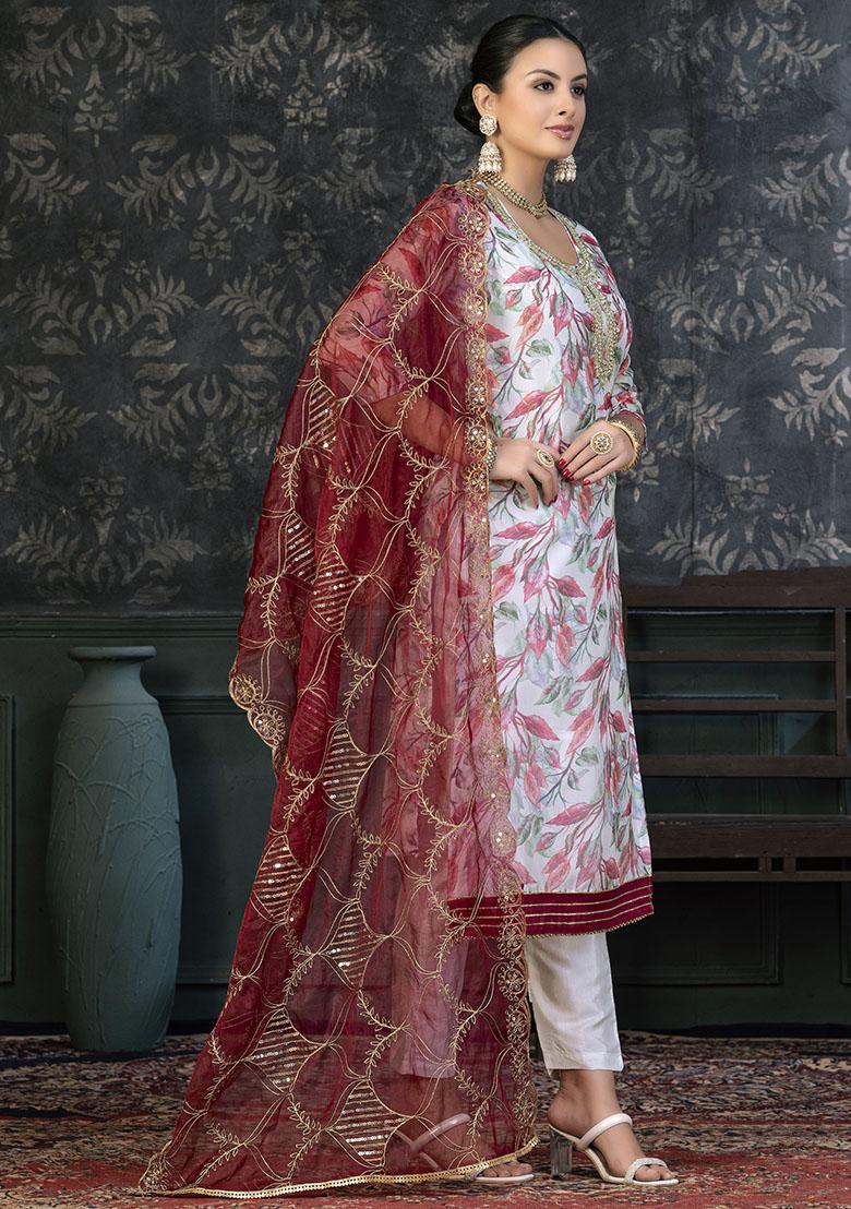 Firozi Blue Embroidered Modal Dress Material