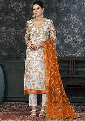 Sage Green Embroidered Modal Dress Material