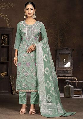 Sky Blue Striped Modal Dress Material