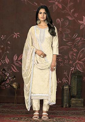 Wine Printed Organza Dress Material