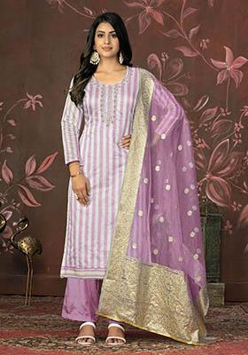 Pink Printed Modal Dress Material