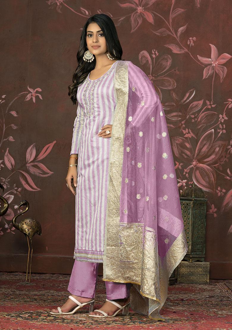 Pink Printed Modal Dress Material