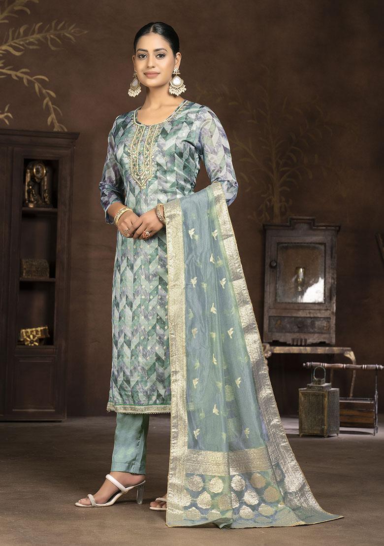 Peach Embroidered Modal Dress Material