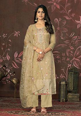 Pink Embroidered Modal Dress Material