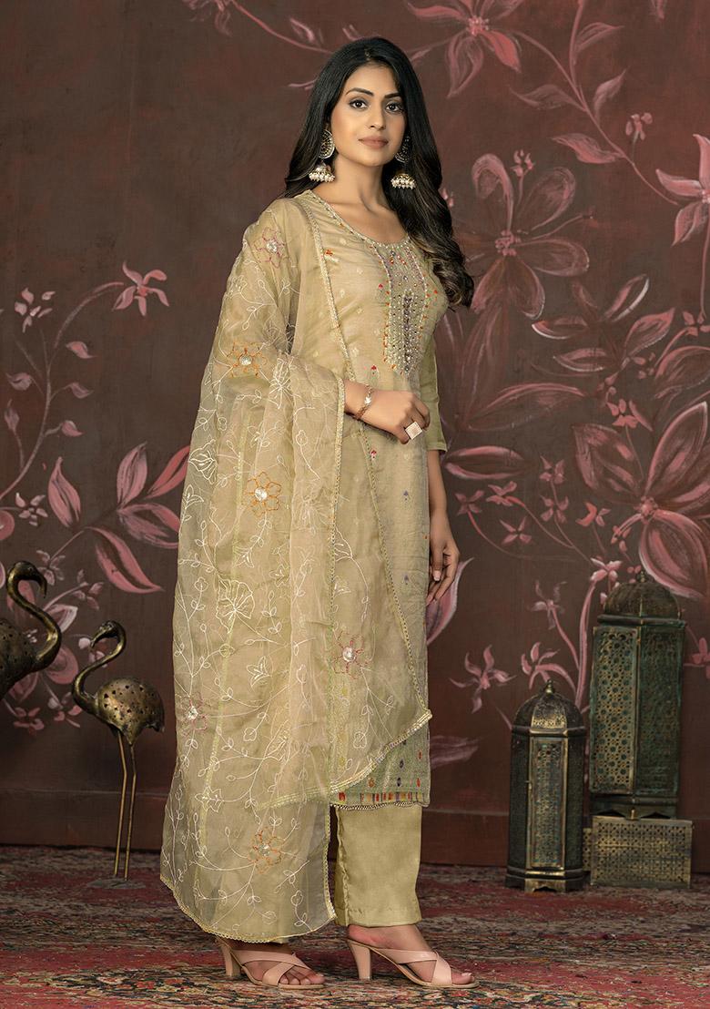 Pink Embroidered Modal Dress Material