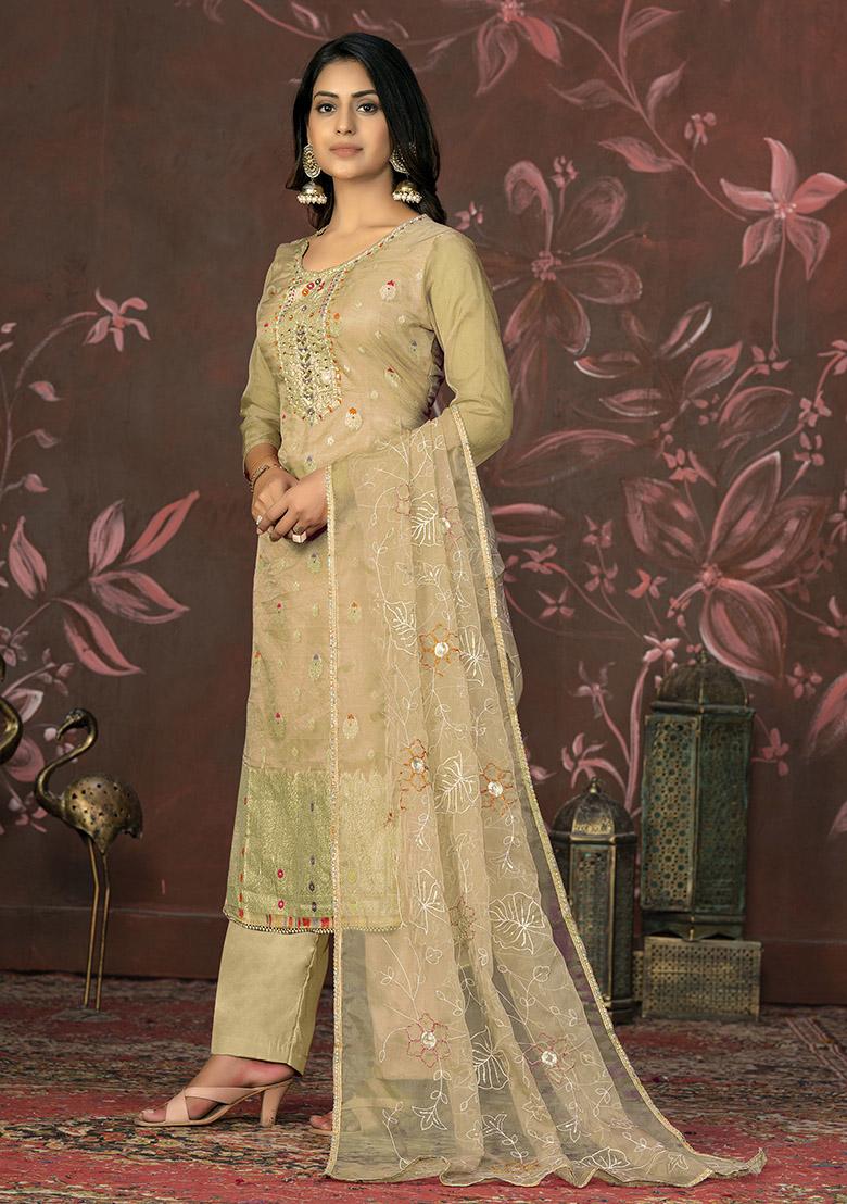 Pink Embroidered Modal Dress Material