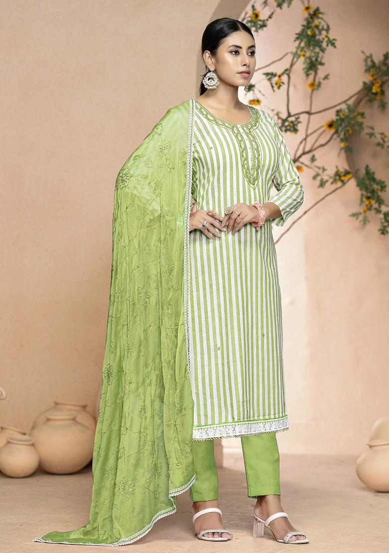 Pink Printed Organza Dress Material