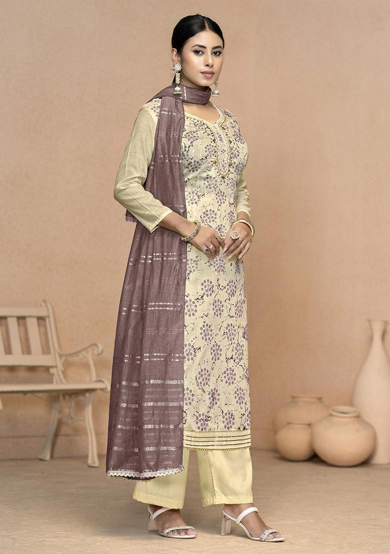 Green Embroidered Organza Dress Material