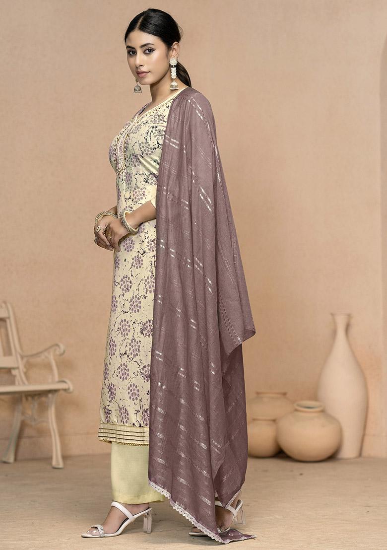 Green Embroidered Organza Dress Material