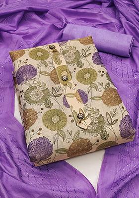 Magenta Solid Silk Dress Material