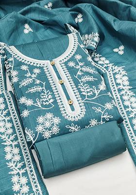 Multicolor Solid Silk Dress Material