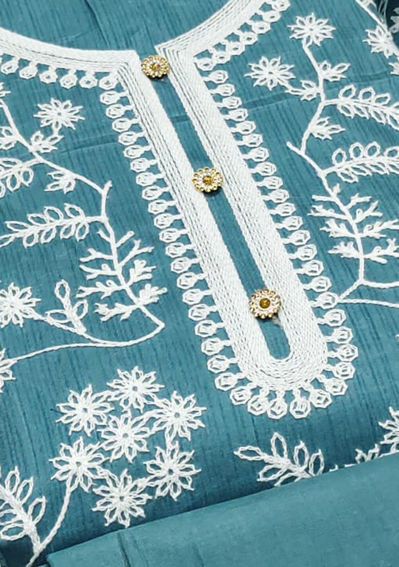 Multicolor Solid Silk Dress Material