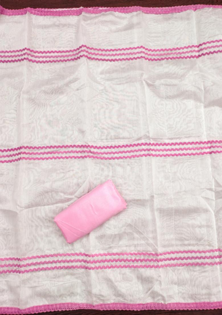 Pink Solid Silk Dress Material