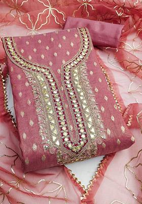 Multicolor Solid Organza Dress Material