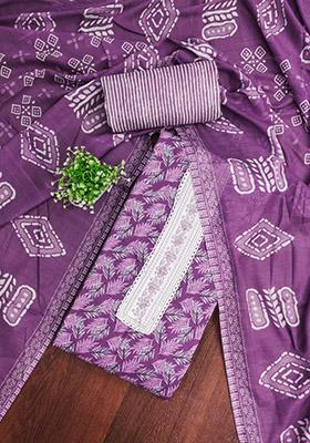 Magenta Solid Cotton Dress Material