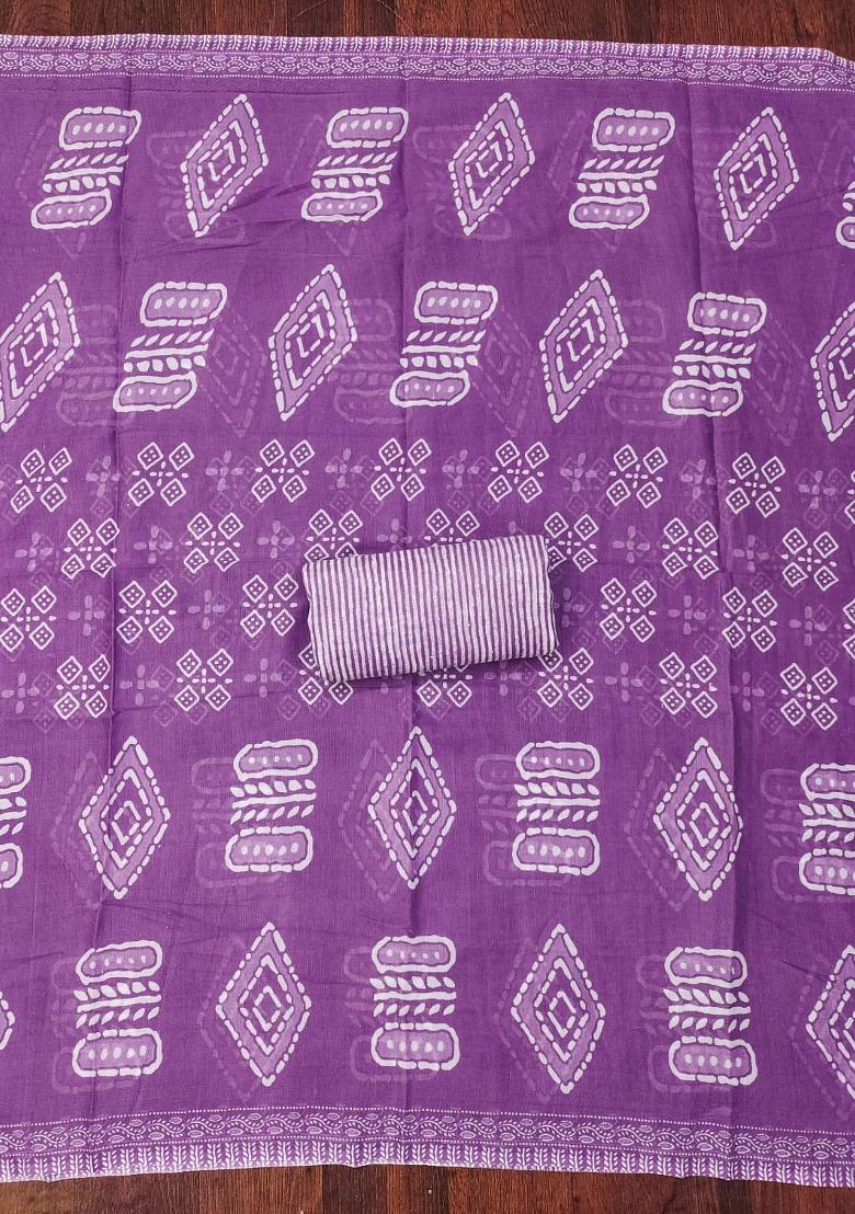 Magenta Solid Cotton Dress Material