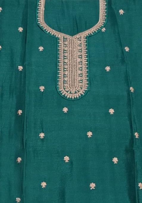 Green Embroidered Silk Palazzo Set