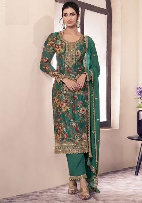 Magenta Embroidered Silk Salwar Kameez