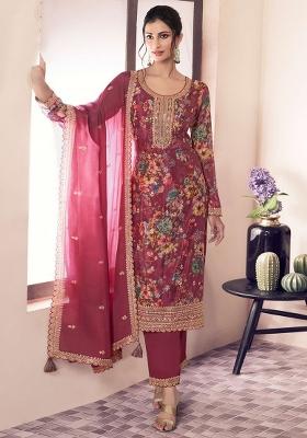 Pink Embroidered Silk Salwar Kameez